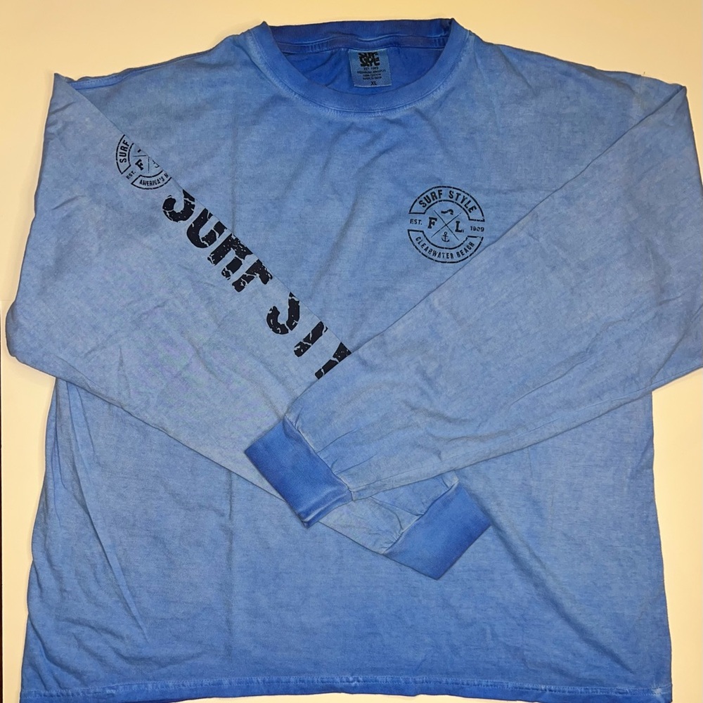 Surf Style Light Blue Long Sleeve Tee